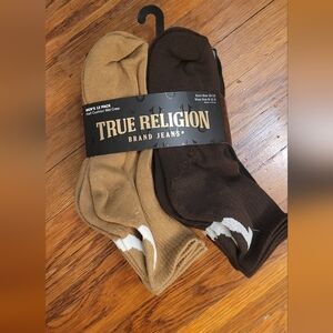 12 Pack of Mens True Religion Jeans Brand Half Cushion Crew Socks